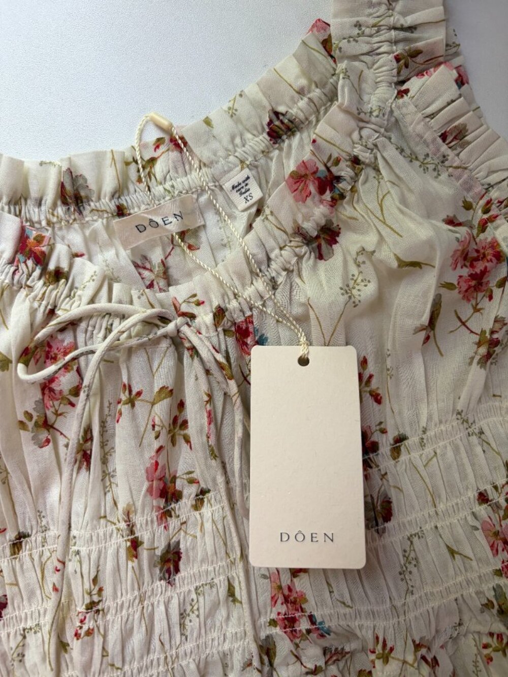 DÔEN Emmaretta Floral Print Shirred Voile Dress - Picture 11 of 11